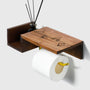 Porte-papier toilette en bois gravée