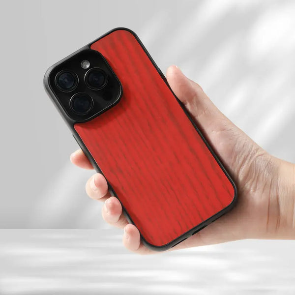 Coque Sensation Bois - Rouge