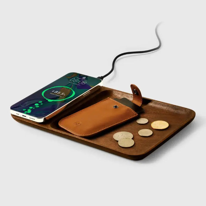 Plateau chargeur en bois sans fil pour iphone samsung etc...
