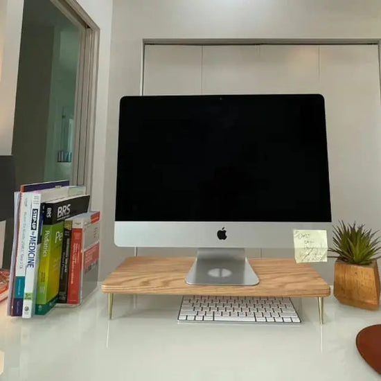 rehausseur support ecran pc en bois pour imac