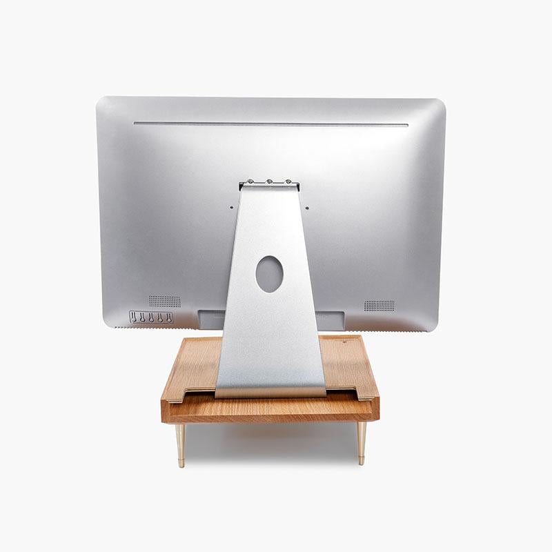 Support de moniteur unique en bois avec tiroirs Support pour iMac