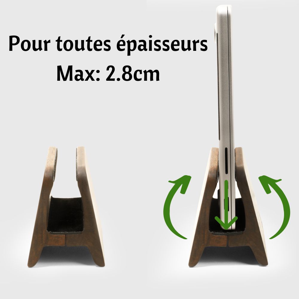 Porte PC portable debout - Avec gravure